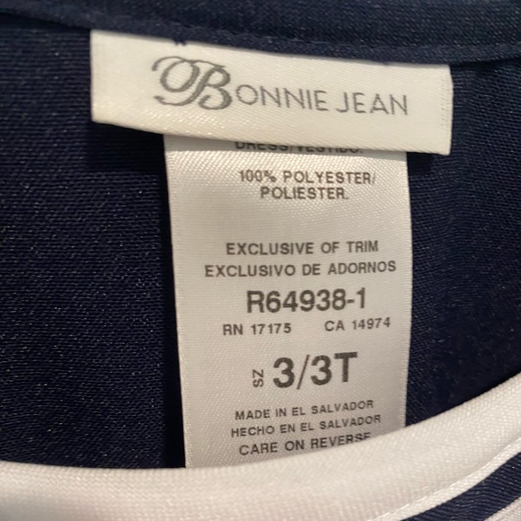 Bonnie Jean toddler girl sailor vintage look dress 3T - Picture 3 of 4